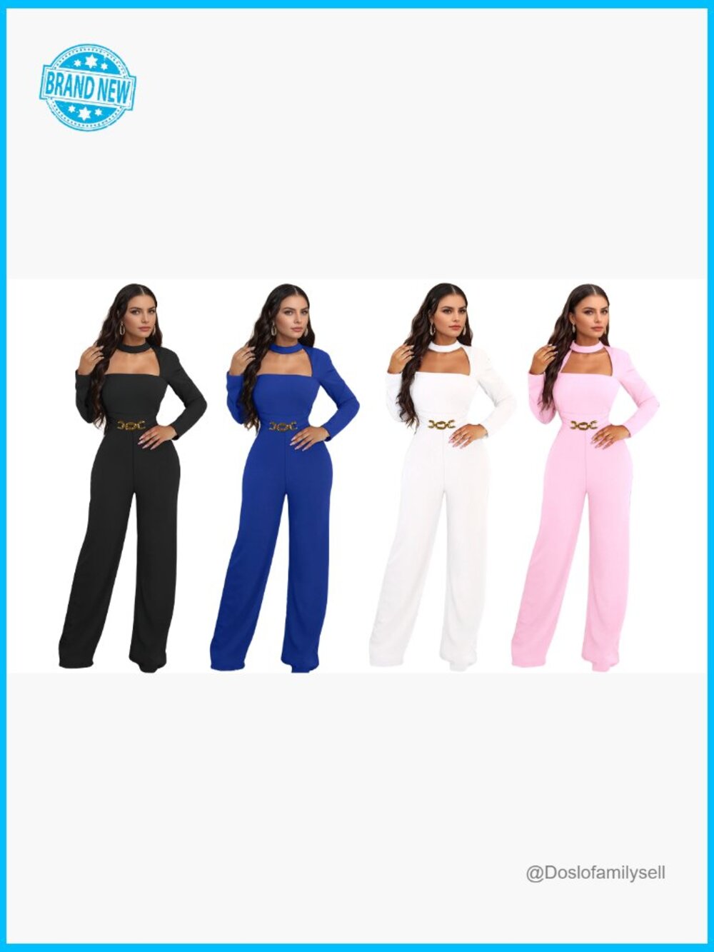Sexy Elegant Bodycon Jumpsuit Square Neck Long Sleeve Party Club Night Outfit - Picture 7 of 7
